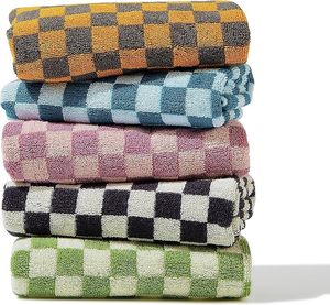 Telo Mare <span class=keywords><strong>Grande</strong></span> e Confortevole in Cotone 100% a Scacchi, Morbido e di Alta Qualità per Piscina - Product Image 1