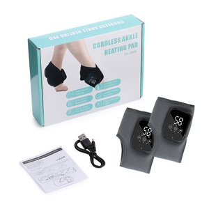 Wireless Heated Ankle Brace Electric <b>Vibration</b> Massager Digital Display Touch Control Velcro Strap Black Gray Dual Color - Product Image 4