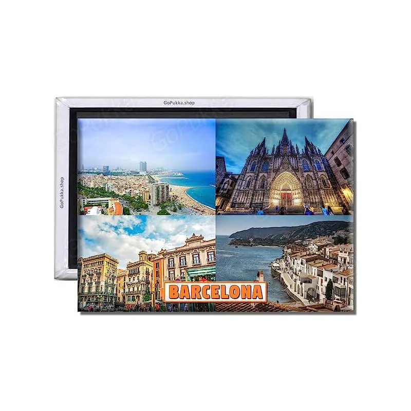 Foto Toeristische Barcelona Prague Steden Land Custom Souvenir 3d Tin Koelkast Magneet Koelkast Magneet