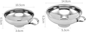 Entonnoir en acier inoxydable de qualité alimentaire, écologique, avec bouchon à vis, 10,5 cm et 14,8 cm, argenté, pour bocaux en verre - Product Image 3