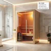 Desain Baru untuk Rumah, Hotel, SPA, Sauna Inframerah, Ruang Sauna Kayu Hemlock dengan Kaca Tempered 8mm