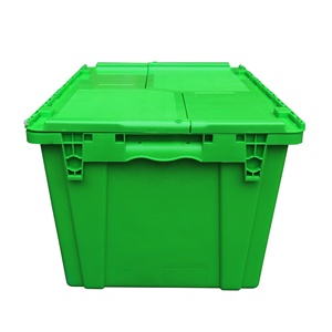 QS 680*430*320mm <strong>Small</strong> Clear Nest Plastic Logistic Storage Box Organizer Container <strong>Bins</strong> Tote with Lid Heavy Duty Industrial - Product Image 2
