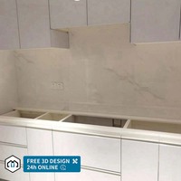 Meubles de cuisine modulaires de luxe modernes personnalisés George Group, finition stratifiée, robinet, marbre/résine, qualité E0/E1, imperméables
