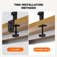 Support de bras double écran Khcoohoo en stock, en acier allié, inclinaison à 90° et rotation à 360°, réglable en hauteur, prêt à être expédié