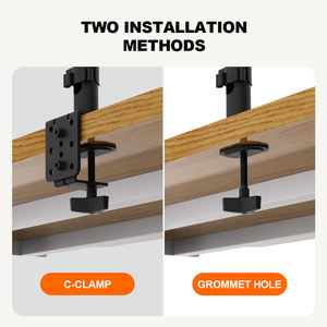 Penyangga Monitor Ganda Khcoohoo dari Baja Paduan, Sudut Kemiringan 90° & Rotasi 360°, Tinggi Dapat Disesuaikan, Siap Kirim - Product Image 6