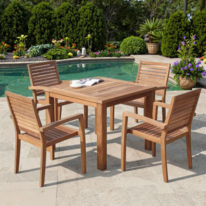 Ensemble <span class=keywords><strong>de</strong></span> salle à manger d'hôtel <span class=keywords><strong>de</strong></span> luxe pour <span class=keywords><strong>4</strong></span> <span class=keywords><strong>personnes</strong></span> extérieur en bois patio jardin petite table à manger meubles en teck - Product Image 2