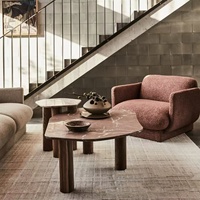Fauteuil simple en velours d'agneau de style Wabi-sabi, luxe moderne, multifonctionnel avec rangement, design en forme de poire de neige, pour salon