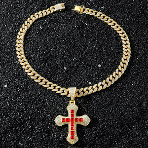 New Hot Selling Hiphop Style Alloy <b>Cross</b> Pendant Necklace Cool Personalized Men's Charm Necklace Fashion Jewelry Wholesale - Product Image 4