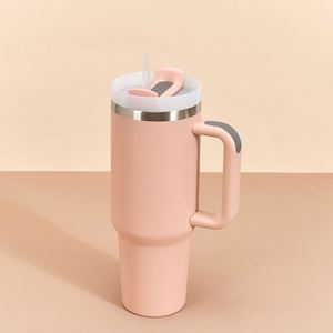 <b>40oz</b> Car Travel H2.0 <b>Handle</b> <b>Tumbler</b> Vacuum Mug Lid Straw Non-Slip Base OEM ODM Custom Design - Product Image 2
