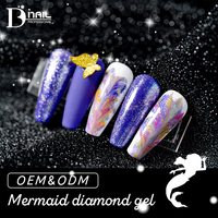 BD sirène diamant Gel vernis Offre Spéciale populaire paillettes Gel couleurs de gros privé végétalien réfléchissant Disco diamant Gel vernis