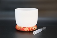 Bol chantant en cristal de quartz blanc Raysen, accordé sur les notes des chakras, pour la guérison sonore, le yoga, la méditation et la thérapie sonore.