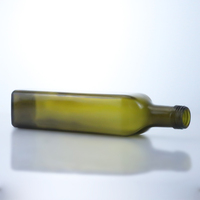 Bouteille en verre cylindrique vert antique de qualité supérieure pour huile comestible et vinaigre, 500 ml, protection UV avec filetage à vis