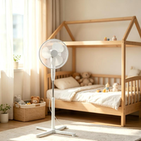 Ventilateur sur pied à grille en maille 45W, refroidisseur d'air multi-réglable, contrôle temporisé stable, gain de place, base croisée détachable, ventilateur électrique sur pied