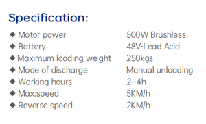 <span class=keywords><strong>Brouette</strong></span> électrique 24V20A avec moteur 500W, mini-chargeur frontal, modèle XH-EWB03, construction en acier, garantie 3 ans, CE - Product Image 5