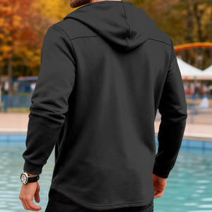 Chaqueta cortavientos con capucha para hombre, corte ajustado, color sólido, ropa deportiva informal para el tiempo libre - Product Image 1