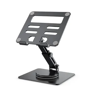 Hollow design tablet stand bracket tablet pc holder aluminum bracket 360 rotating base for office home watching video movie
