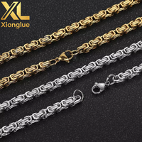 Collier chaîne byzantine plaqué or 18 carats de haute qualité, 4 mm, zircon, 18 pouces, acier inoxydable, durable, élégant, unisexe, bijoux cadeau