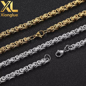Collier chaîne byzantine plaqué or 18 carats de haute qualité, 4 mm, zircon, 18 pouces, acier inoxydable, durable, élégant, unisexe, bijoux cadeau - Product Image 5