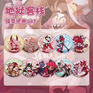 10PCS/SET 75MM Venta al por Mayor Hazbin <span class=keywords><strong>Hotel</strong></span> Ba Ji Caja Sorpresa de Accesorios de Anime, <span class=keywords><strong>Broche</strong></span> de Aleación - Product Image 5