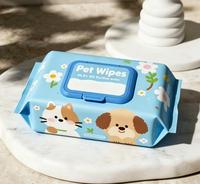 Vente en gros de lingettes humides biodégradables pour le nettoyage des yeux et des oreilles des animaux de compagnie, 100% fibres de bambou organiques, lingettes douces pour le toilettage des animaux, lingettes humides pour les dents des chiens et des chats