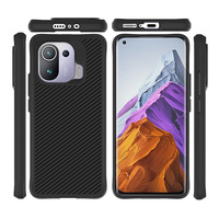 Coque arrière complète en Fiber de carbone de luxe pour Xiaomi Mi 11 Pro 11 Ultra 11 Lite, coque dure mate et fine
