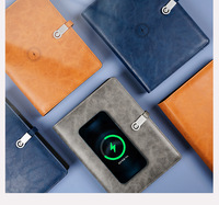 Ensemble carnet et batterie externe sans fil personnalisable – Cadeau d'affaires pour conférences – Chargeur portable – Journal – Fin d'année