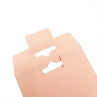 Boîtes plates en papier kraft brun personnalisées avec logo, pour emballage cadeau, avec crochet et fenêtre