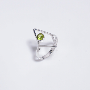 Anillo de peridoto Natural para mujer, joyería personalizada de Plata de Ley 925, venta al por mayor, proveedores de anillos de plata fina - Product Image 1