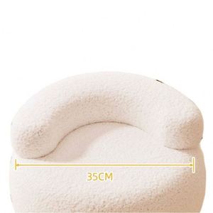 Cream Colored Backrest Round <b>Stool</b>, Shoe Changing <b>Sofa</b>, Coffee Bench, Family Living Room - Product Image 3