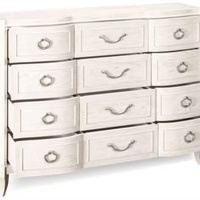 Armoire à tiroirs en bois de style campagnard français, 12 tiroirs avec poignées en fer, pour la salle à manger, la cuisine, le salon, la chambre à coucher, rangement