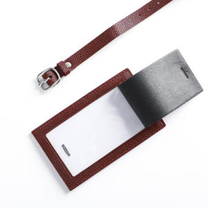Etiquetas de Equipaje de Cuero Genuino Rectangulares de Lujo con Logotipo Personalizado al por Mayor de Fábrica, Etiquetas de Maletas para Viajes - Product Image 4