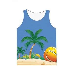 Camisetas sin mangas de voleibol de playa personalizadas para hombre, diseño completo, transpirable, anti-UV, antibacteriano, ajuste seco, camiseta sin mangas con sublimación - Product Image 1