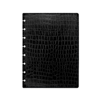 RINGNOTE Couverture de carnet personnalisable A5 A4 format Lettre, en cuir PU effet crocodile marron/noir, avec logo personnalisé, pour agenda à disques