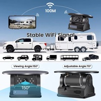 NUEVA Cámara HD 5G WiFi para Auto con Panel Solar, Alarma Magnética Inalámbrica de Punto Ciego con IA de 100M, DVR de Visión Delantera y Trasera para Autobús, Camioneta, Camión, RV