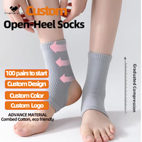 Chaussettes de compression personnalisées effet pieds nus, compression graduée 20-30 mmHg avec soutien de la voûte plantaire pour le soulagement de la fasciite plantaire