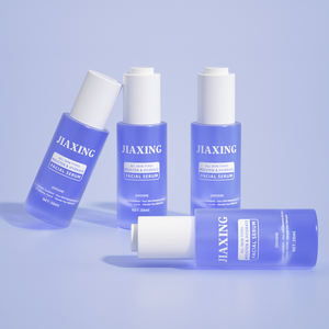 Fancy Label 30ml Bomba de botón pulsador Cilindro grueso negro Botella de embalaje de cuentagotas cosmético con cuentagotas - Product Image 1