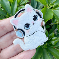 Écussons brodés personnalisés, badges thermocollants de mascotte animale pour veste en jean, sweat à capuche, tissu DIY, vente en gros