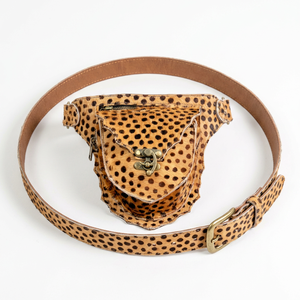 Sac banane unisexe personnalisé en cuir véritable pour le sport, ceinture de course élégante, sac de taille imprimé animal, étanche, forme baril pour l'extérieur - Product Image 1
