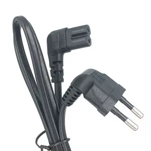 1M 90 Degree Schuko CEE7/16 Europe 2pin Male to Right Angled IEC 320 C7 Power Supply Cord Cable