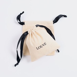 Bolsa de Algodón Orgánico con Cordón y Logotipo Personalizado, Bolsa de Muselina Ecológica Natural para Regalos - Product Image 4