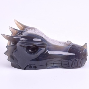 Hộp Sọ Rồng Đá Mã Não Pha Lê Chạm Khắc Bằng Tay Thực Tế Nautral Chất Lượng Siêu Tốt - Product Image 5