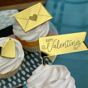Decorazioni Romantiche <span class=keywords><strong>per</strong></span> Torte, Topper in Acrilico <span class=keywords><strong>per</strong></span> Cupcake di San Valentino, Matrimoni e Feste di Anniversario - Product Image 1