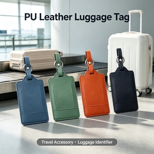 <span class=keywords><strong>Étiquette</strong></span> de <span class=keywords><strong>bagage</strong></span> d'avion en cuir PU imprimée UV, ensemble de badges d'identification touristique pour le personnel de <span class=keywords><strong>cabine</strong></span> en transit, directement de l'usine - Product Image 2