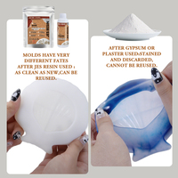 TIMESRUI JES Kit de poudre de gypse à base d'eau sans bulles pour plateau, non toxique, pour débutants, 500G+200G, surface en verre