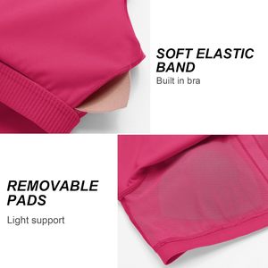 Sports <b>Bra</b> Women V Neck Padded <b>Longline</b> Workout Tank Top Stretch Fit Activewear - Product Image 5