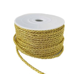 3 mm Metallic Twisted Cord 3 Strands for Bags Garments Shoes Home Textiles Gift Packaging Laurex Cord Rope Washable High - Product Image 2