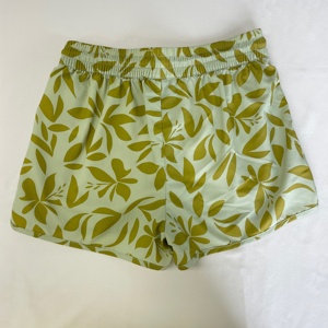 Shorts de bain <span class=keywords><strong>pour</strong></span> femmes, séchage rapide, qualité supérieure, imprimé tropical personnalisé OEM, avec doublure en mesh et taille élastique à cordon de serrage - Product Image 2