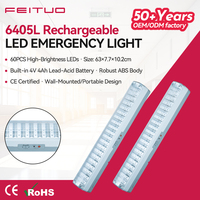 Lampe de secours murale portable à 60 LED linéaires, boîtier ABS durable, rechargeable, pour bâtiments commerciaux