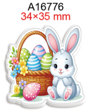 Joyeuses pâques dessin animé vacances Flatback résine planaire imprimé breloques pour bricolage Hairbow téléphone décorations 50 pcs/Lot cheveux accessoires - Product Image 6