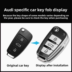 Funda para Llave de Coche Plegable Especialmente Diseñada para <span class=keywords><strong>Audi</strong></span> Q3 Q2L <span class=keywords><strong>A1</strong></span> A3 Q7 A6L Antiguo, Hebilla de Llave de Alta Gama, Repuestos de Coche - Product Image 3